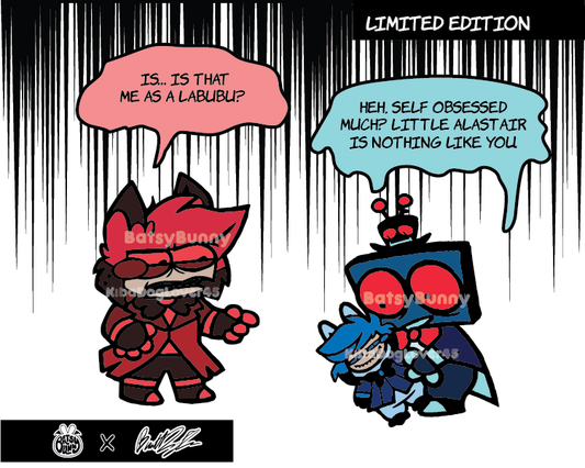 PRE-ORDER 1in Doodle Alastor Vox SET 2 Hard Enamel Pin Hazbin Hotel KibaDogLover45 Collab