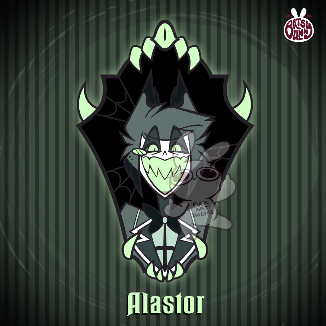 PRE-ORDER 2in Shifty Eyes VERSION 1 Halloween Hard Enamel Pin Set Hazbin Hotel Alastor Vox Angel Dust Husker