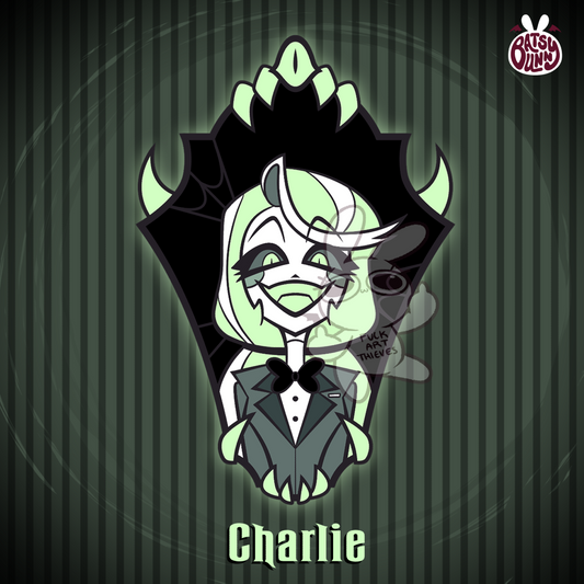 PRE-ORDER 2in Shifty Eyes Charlie Morningstar Halloween 2025 Hard Enamel Pin Hazbin Hotel