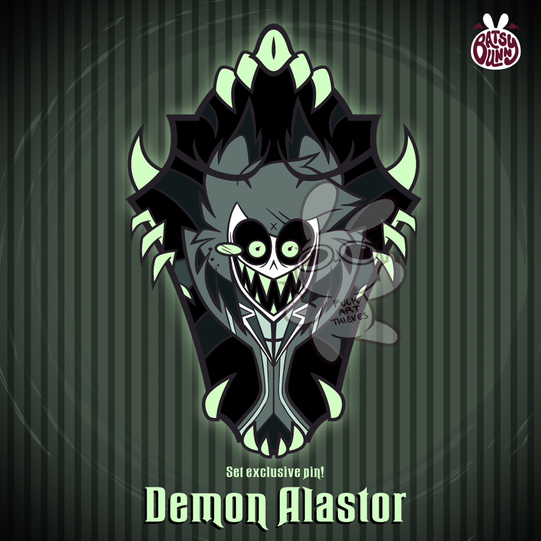 PRE-ORDER 2in Shifty Eyes VERSION 2 Halloween Hard Enamel Pin Set Hazbin Hotel Lucifer Charlie Morningstar Vaggie Demon Alastor