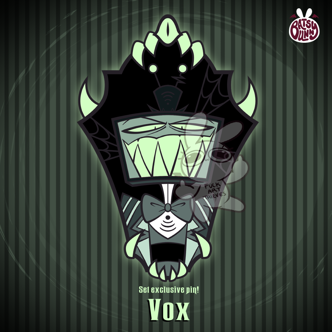 PRE-ORDER 2in Shifty Eyes VERSION 1 Halloween Hard Enamel Pin Set Hazbin Hotel Alastor Vox Angel Dust Husker